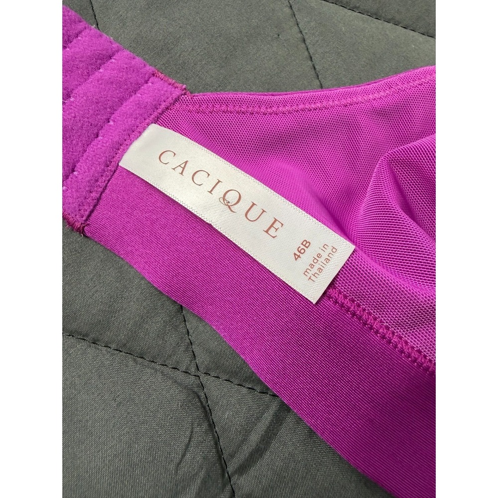 Cacique Bra Mens 46B Bright Pink Adjustable Straps Full Coverage Underwired - Picture 9 of 11